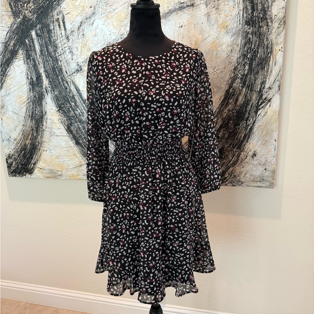 Aqua by Bloomingdale's Black Dress with White and Fushia Accents